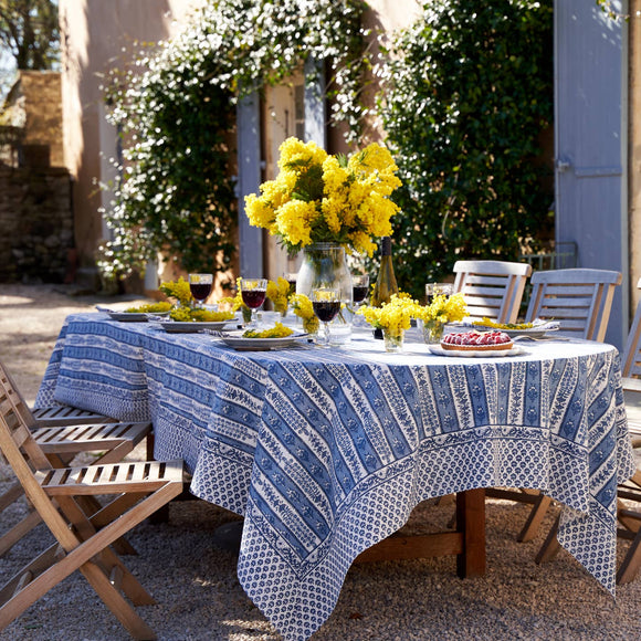 Couleur Nature Provence Avignon Blue & Marine Tablecloth