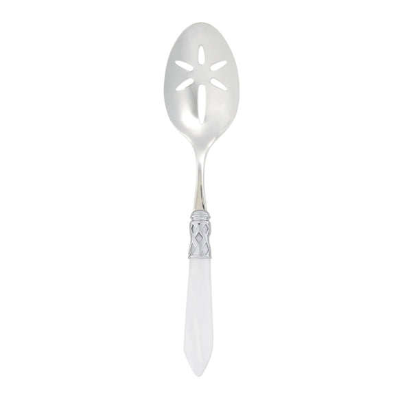 Vietri Aladdin Brilliant White Slotted Spoon
