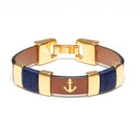 Allison Cole Chatham Mahogany/Navy/Gold Bracelet