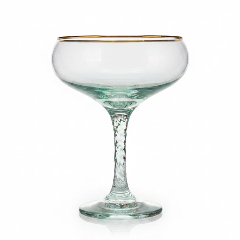 Vietri Turquoise Coupe Champagne Glass