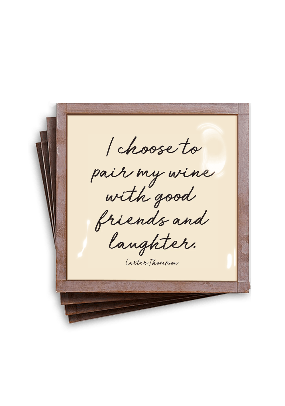Ben's Garden - I Choose to Pair My Wine Copper & Glass Coaster