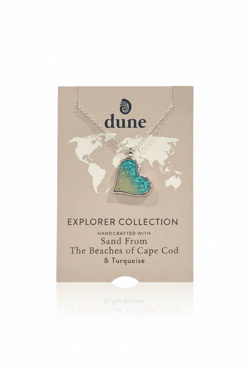 Dune Explorer Heart Necklace Turquoise Gradient