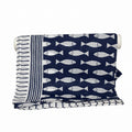 Batela Cotton scarf w/ Large fish design