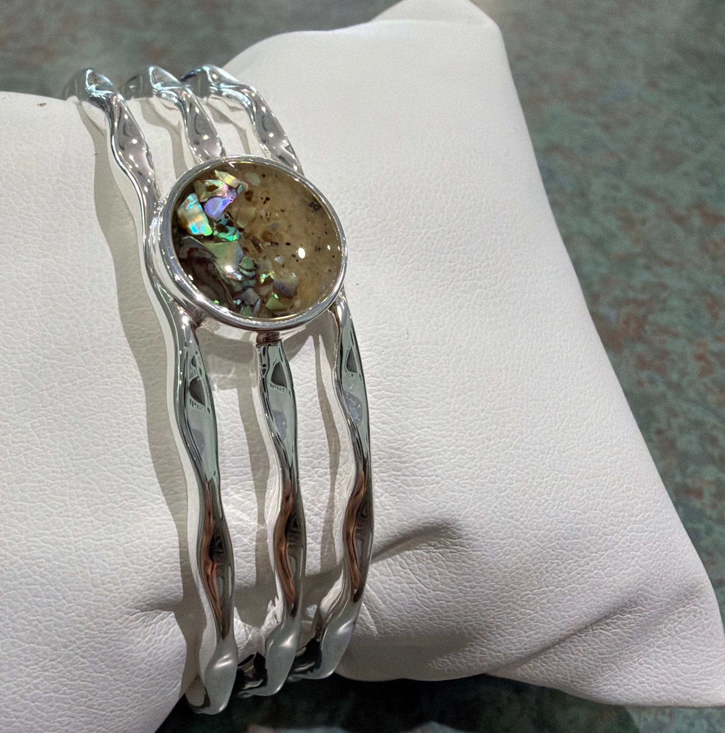 Dune Ripple Cuff Bracelet- Abalone Shell