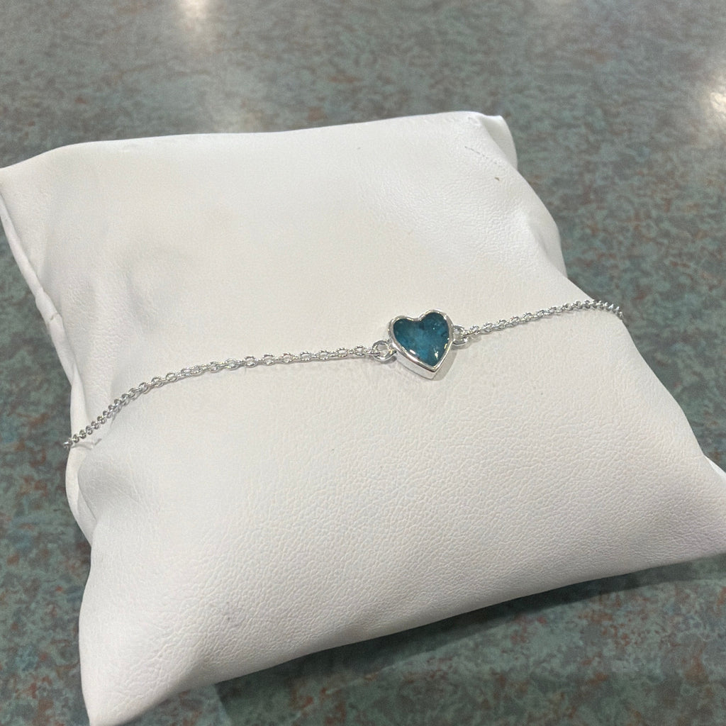Dune Delicate Heart Anklet Apatite