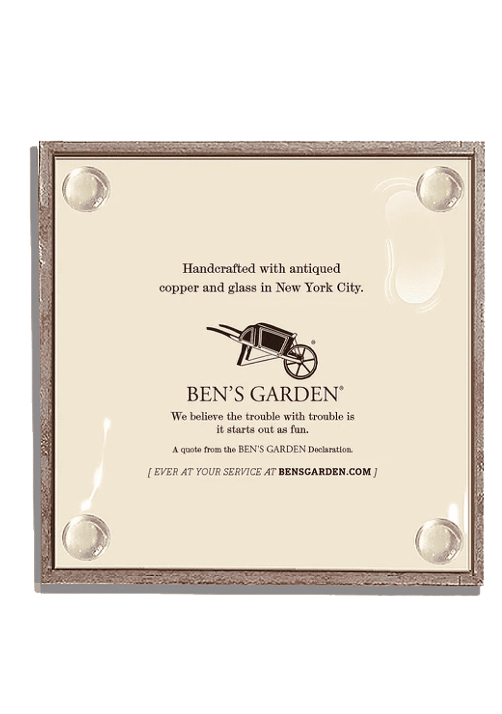 Life Should Not Only Be Copper & Glass Coasters, Set of 4