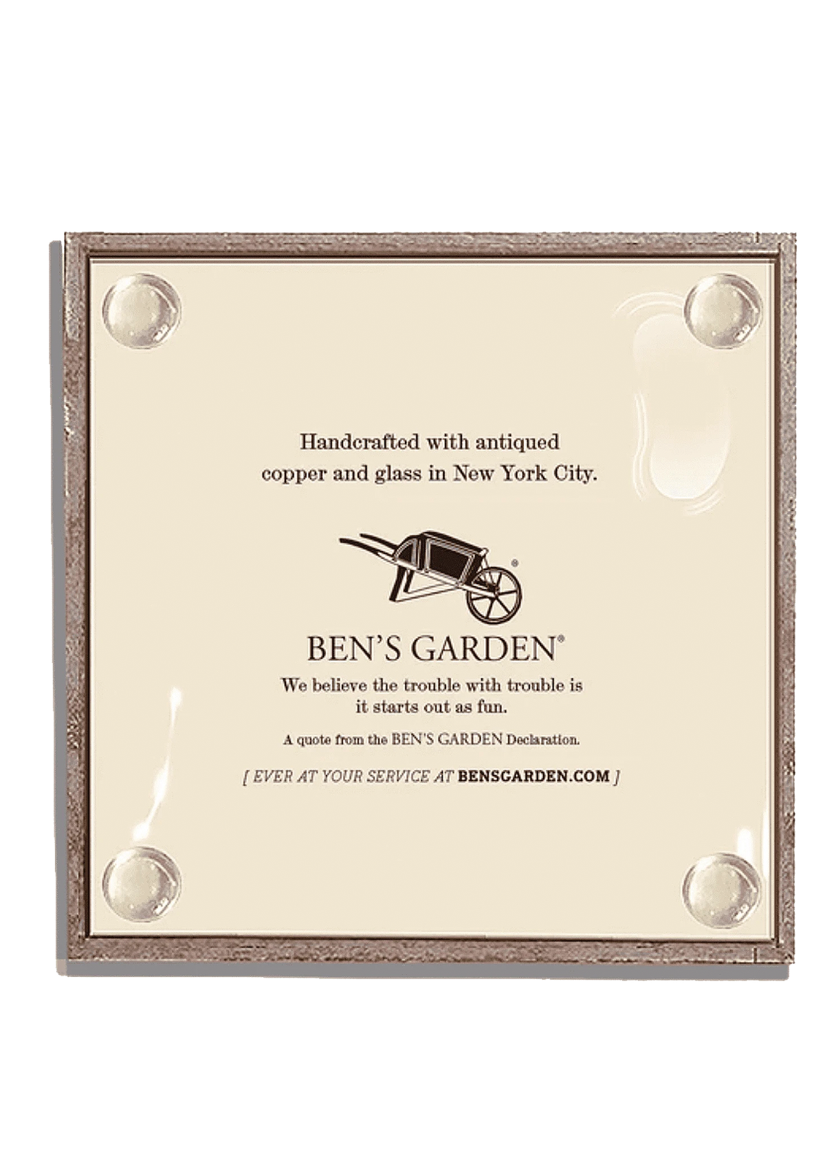 Life Should Not Only Be Copper & Glass Coasters, Set of 4