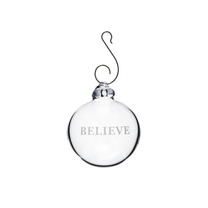 Simon Pearce Believe Ornament in Gift Box