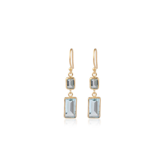 Manjusha Blue Topaz Rectangular Earrings