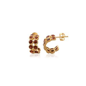 Manjusha Garnet Huggie Earrings