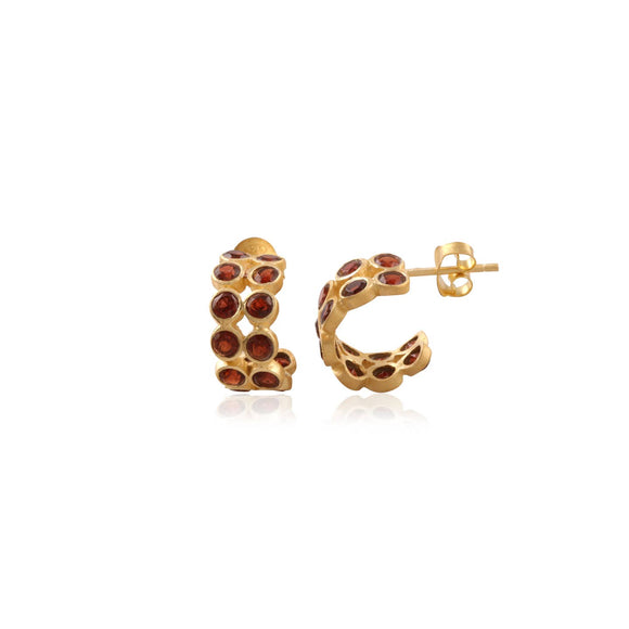 Manjusha Garnet Huggie Earrings