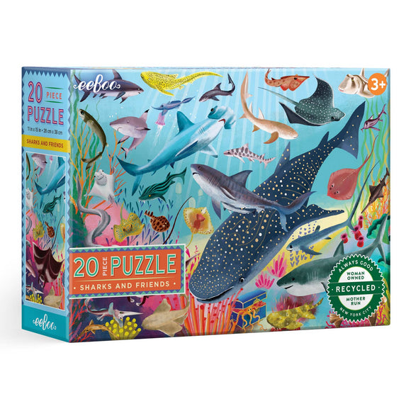 Eeboo Sharks and Friends 20 piece puzzle