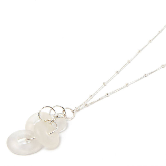 Smart Glass Silver Mini Clear Chandelier Necklace