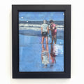 Janet Schwartz Two Women On Beach 9X12 Dark Framed