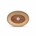 Nantucket Basketworks 14" Oval Tray Basket w/Ivory Scrim
