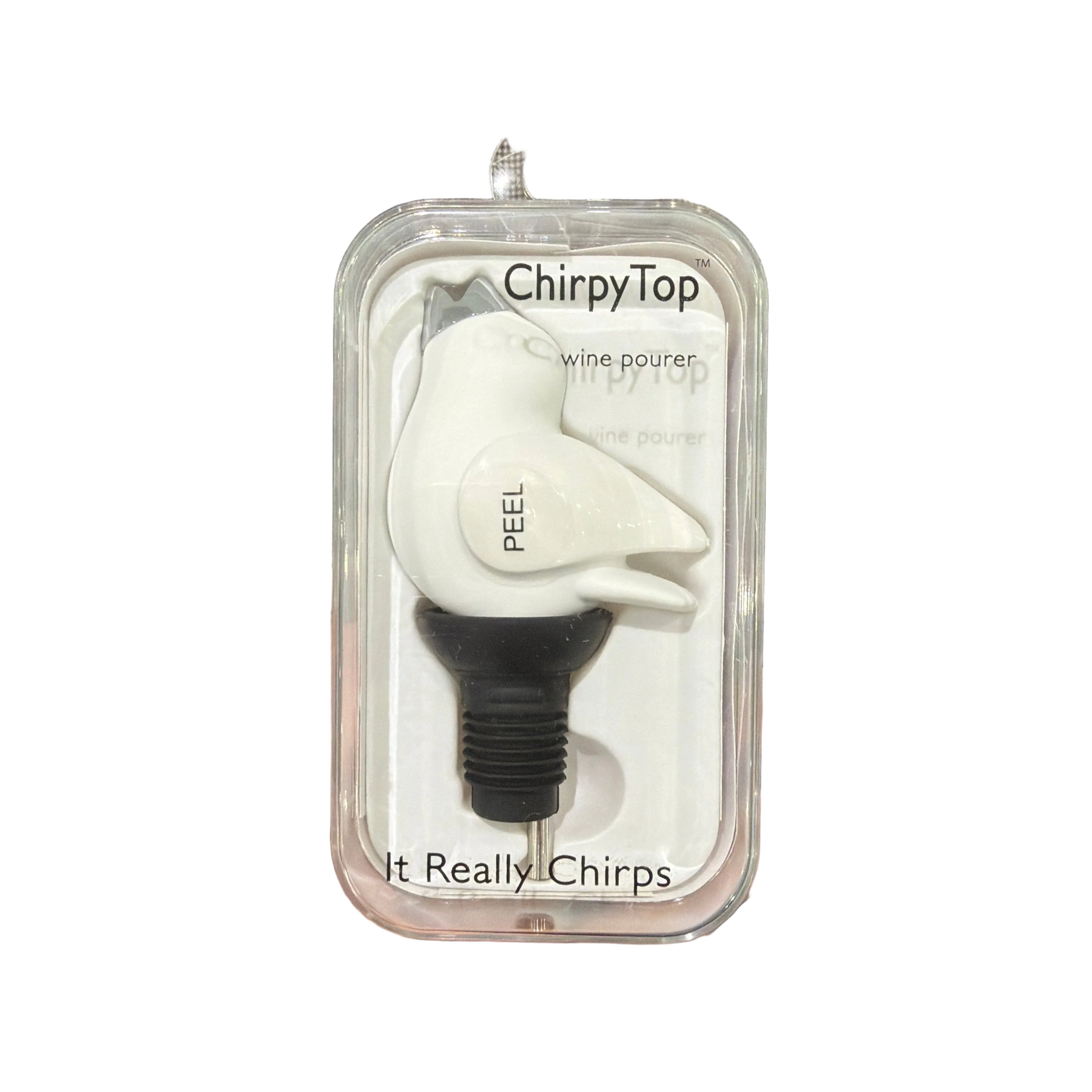 Chirpy Top Wine Pourer White/White