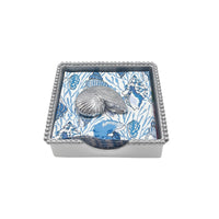 Mariposa Nautilus Shell Beaded Napkin Box