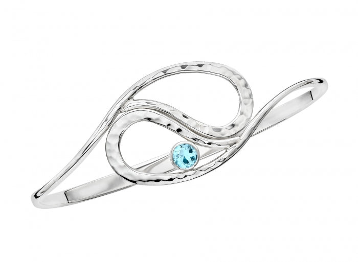 Ed Levin Sterling Silver & Blue Topaz  Yin-Yang Bracelet