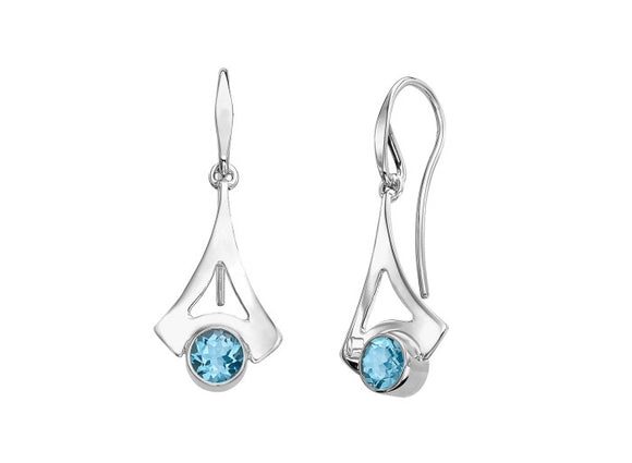 Ed Levin Sterling Silver and Blue Topaz Reminisce Earrings