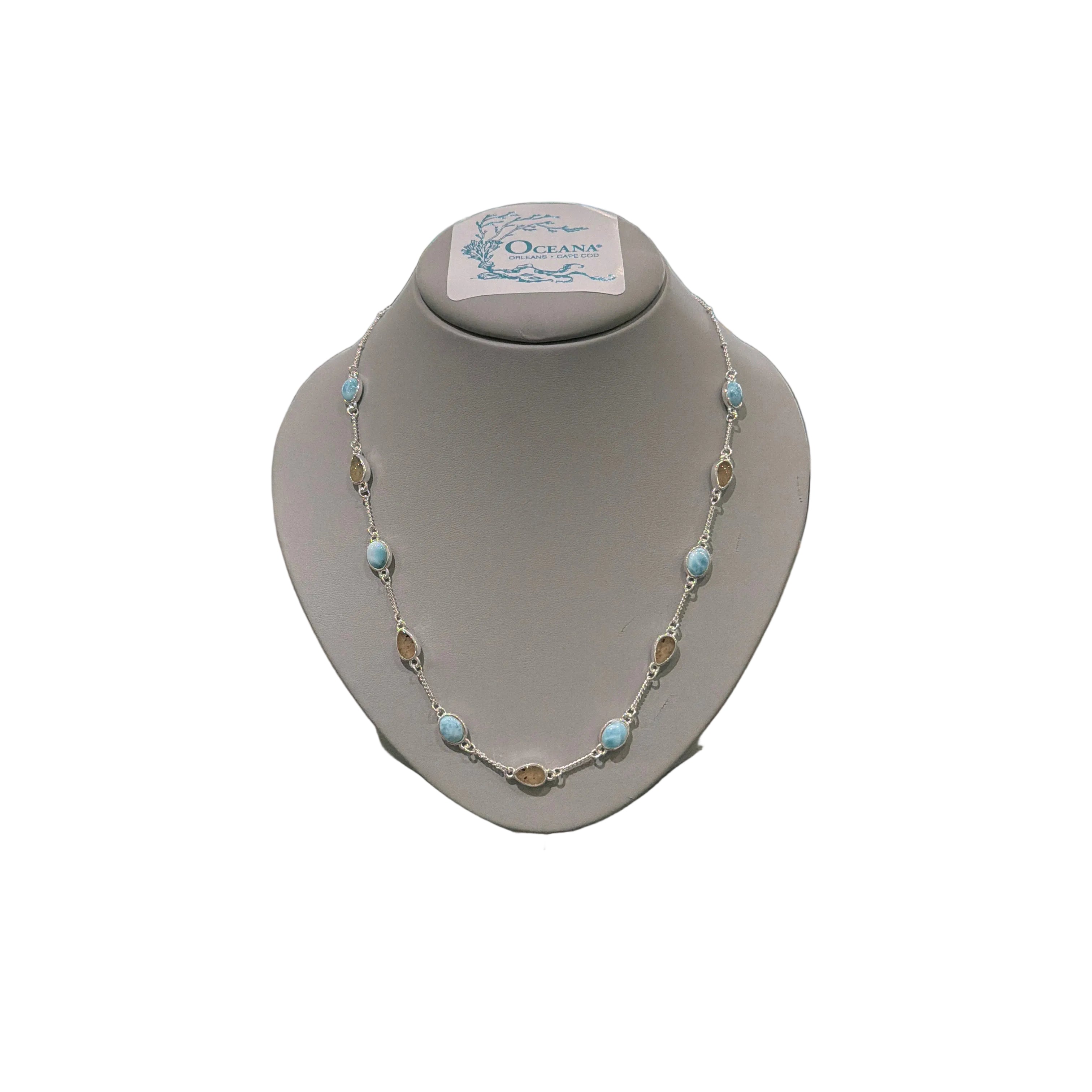 Dune Stepping Stone Necklace Larimar & Sand