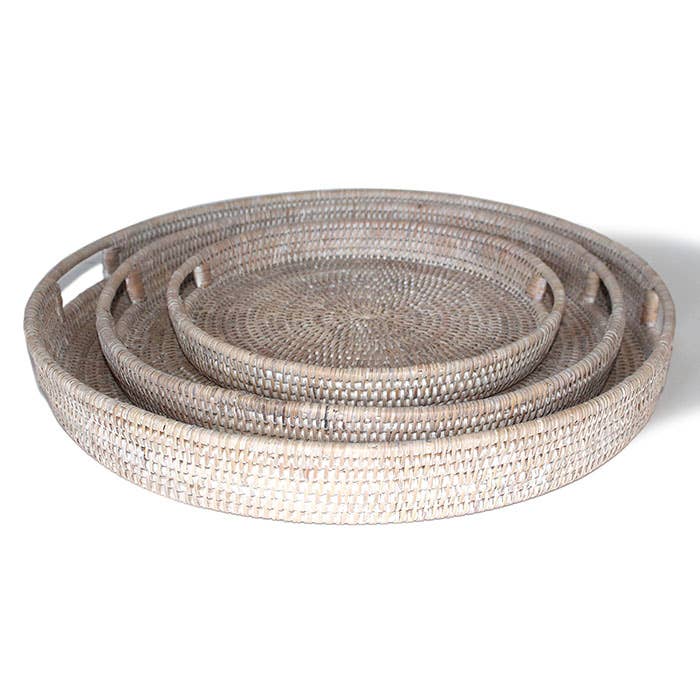 Set  of 3 Round Trays - WW 18.5'/15.5'/11.5' (2.5'H)