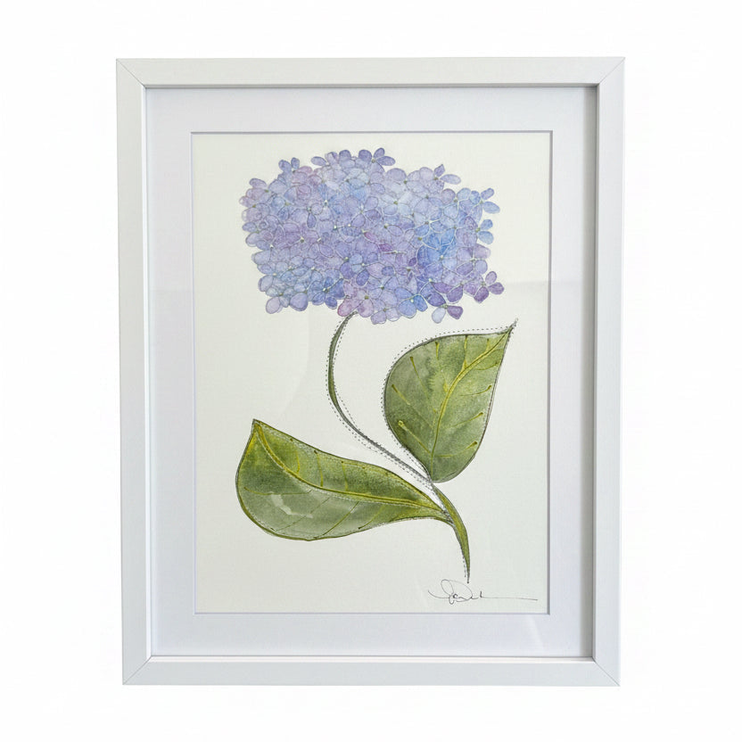 Jen Decker 8x10 Stitched Floral White Frame