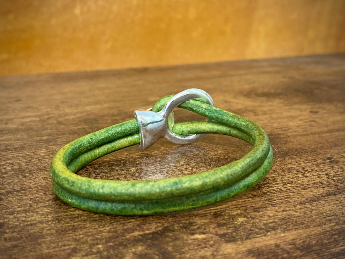 Silver Buckle Leather Bracelet