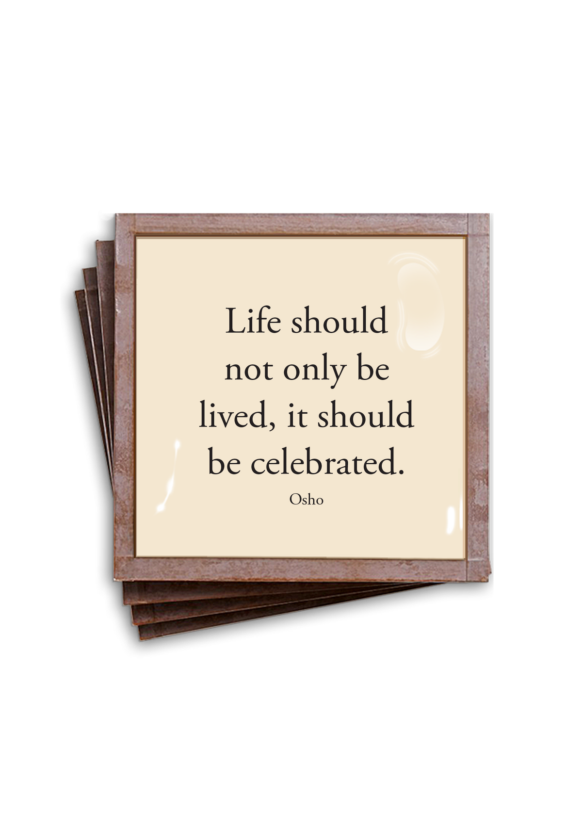 Life Should Not Only Be Copper & Glass Coasters, Set of 4