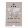Dune Explorer Anchor Earrings W/Cubic Zirconia Silver