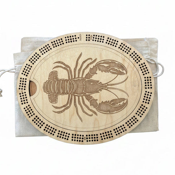 Bees Boards Oval 3 Track Cribbage Board Lobster