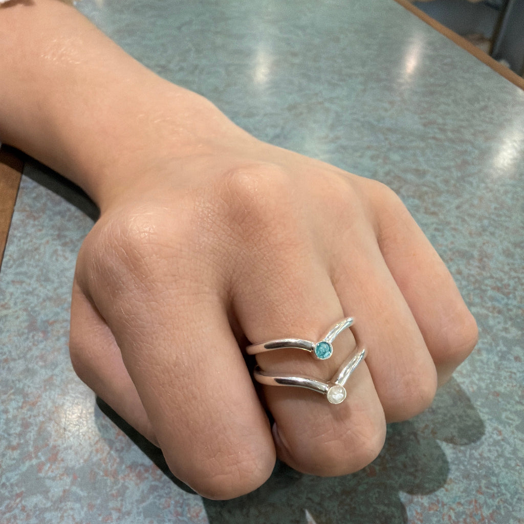 Dune Chevron Ring Size 6 Turquoise