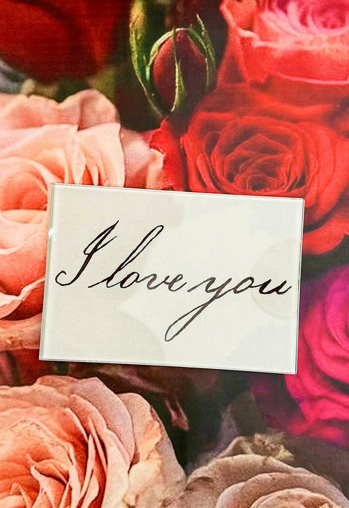 Ben's Garden - I Love You Script Decoupage Glass Tray