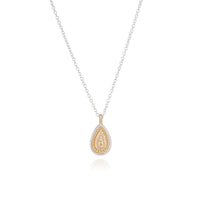Anna Beck Beaded Single Drop Gold & Silver Pendant Necklace