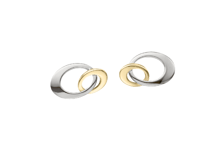 Ed Levin Sterling Silver & Gold Mini Entwined Earrings