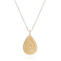 Anna Beck Classic Large Reversible Gold & Silver Teardrop Necklace
