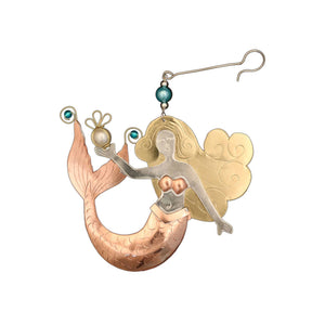 Pilgrim Imports Mermaid with White Pearl Ornament