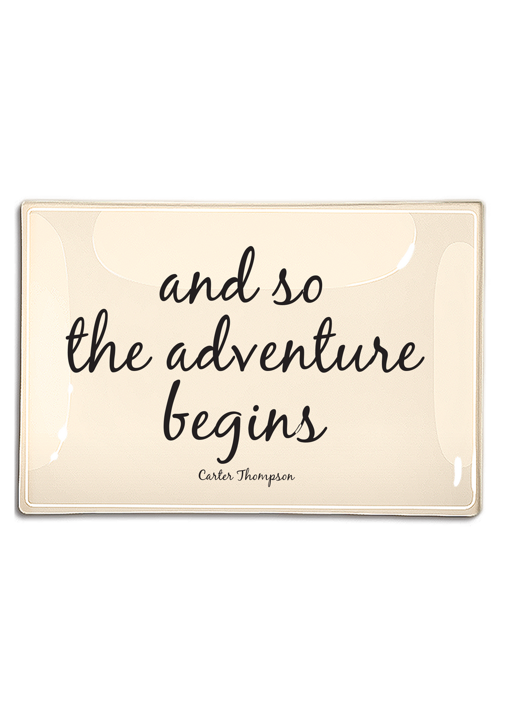 And So The Adventure Begins Decoupage Glass Tray