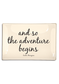 And So The Adventure Begins Decoupage Glass Tray