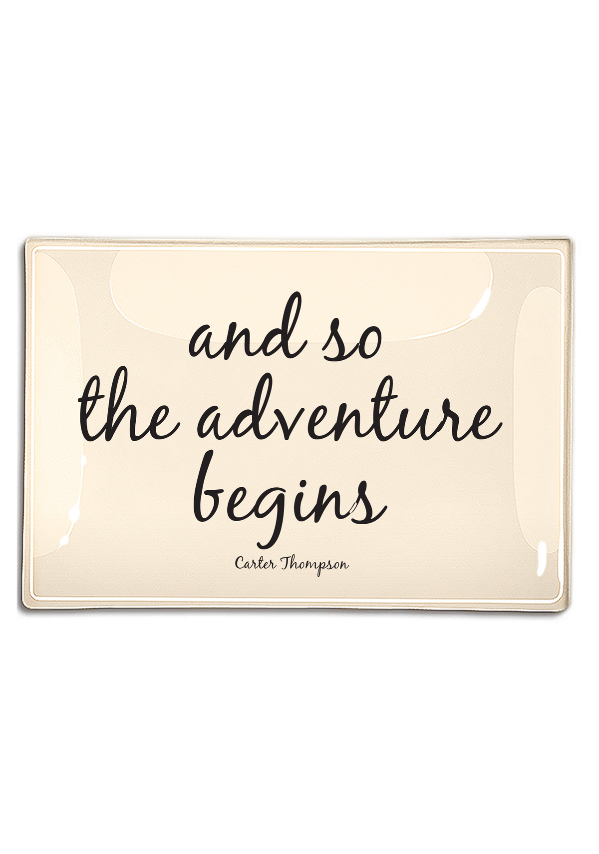 And So The Adventure Begins Decoupage Glass Tray