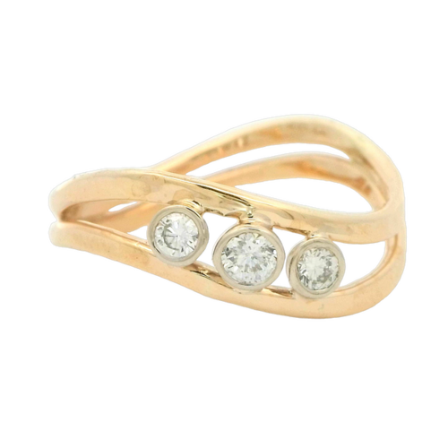 Tom Kruskal Gentle Waves Gold & Diamond Ring