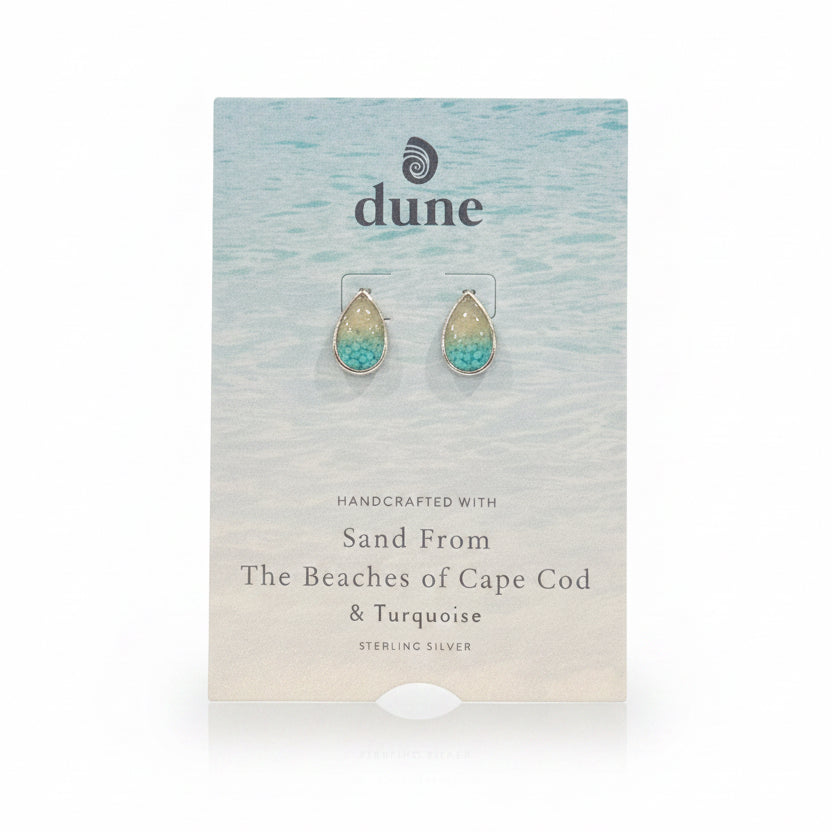 Dune Teardrop Stud Earrings Turquoise Gradient