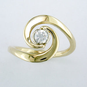 Tom Kruskal Diamond Spiral Gold Ring