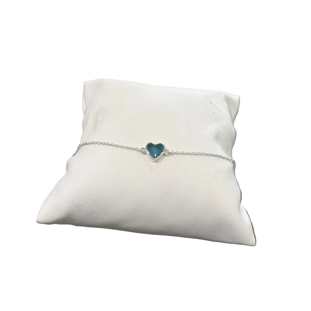 Dune Delicate Heart Anklet Apatite