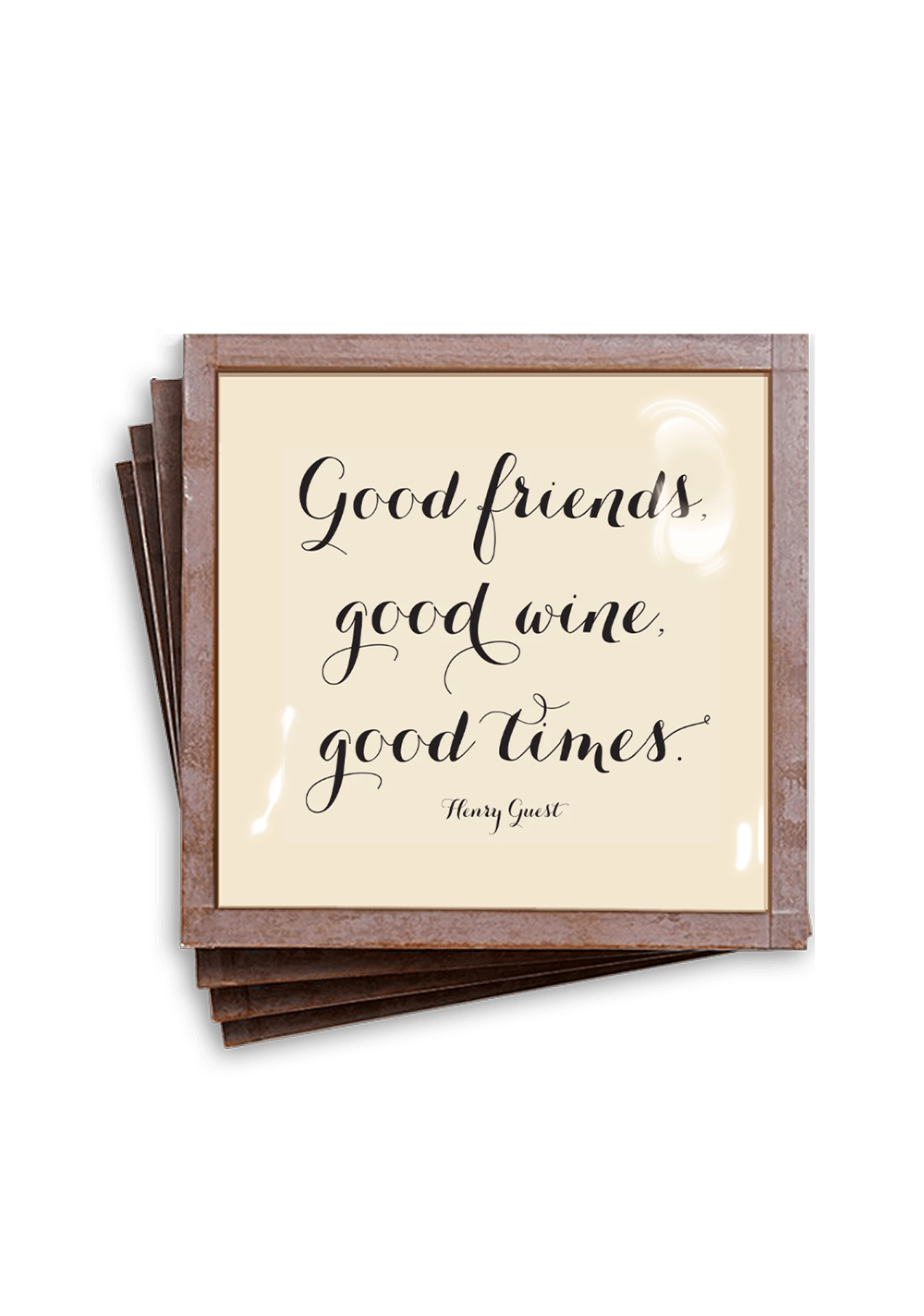 Ben's Garden Good Friends, Good Times Copper & Glass Coaster