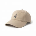 Batela Khaki Cotton cap with Embroidered Anchor