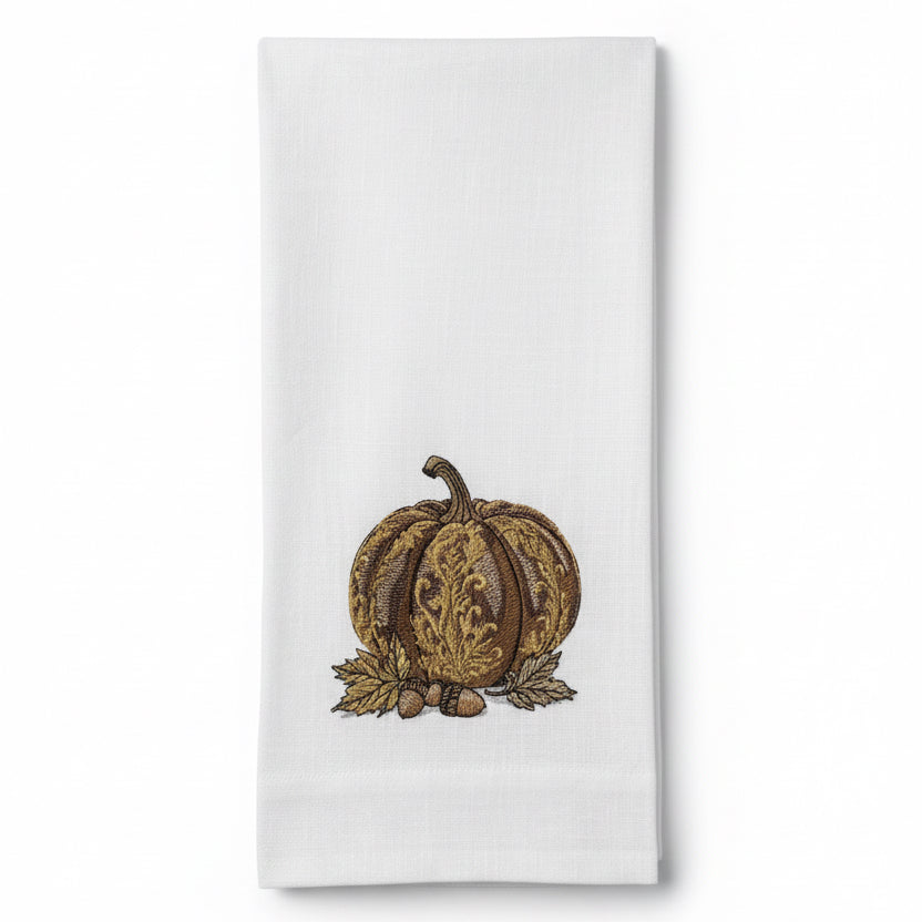Tea Towel with a Pumpkin