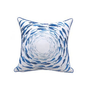 Rightside Design Azure Fish School Pillow