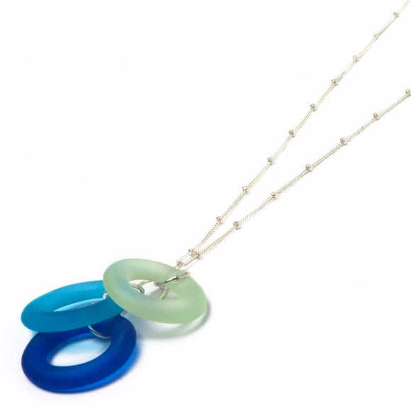 Smart Glass Seaglass Style Cobalt Chandelier Necklace