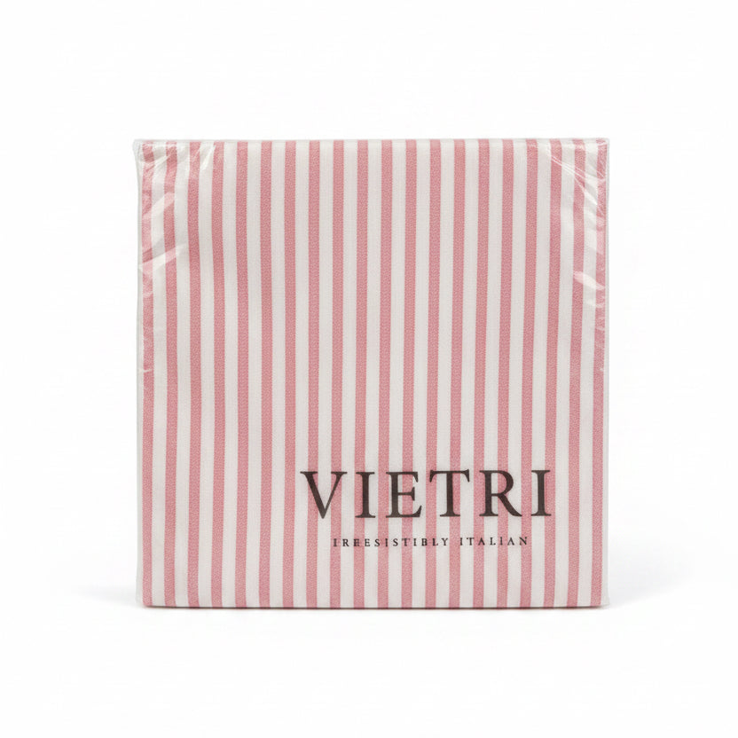 Vietri Capri stripe Dinner Napkin Red