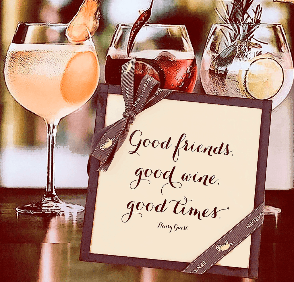 Good Friends, Good Times Copper & Glass Coasters, Set of 4